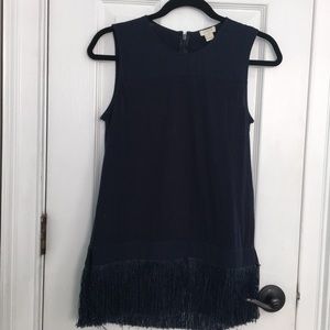 JCrew navy fringe tank top XS